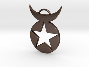 Star Emblem pendant in Polished Bronze Steel