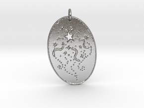 Shooting Stars 1 Pendant by Gabrielle in Natural Silver