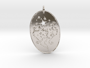 Shooting Stars 1 Pendant by Gabrielle in Rhodium Plated Brass