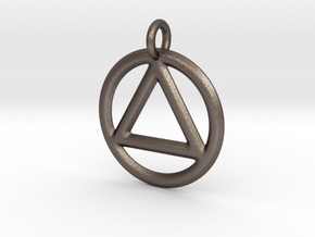 AA Pendant in Polished Bronzed Silver Steel