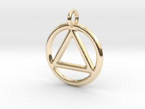AA Pendant in 14k Gold Plated Brass