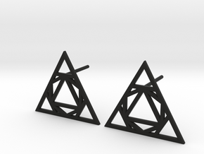 Triangle Stud Earrings in Black Natural Versatile Plastic