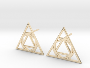 Triangle Stud Earrings in 14K Yellow Gold