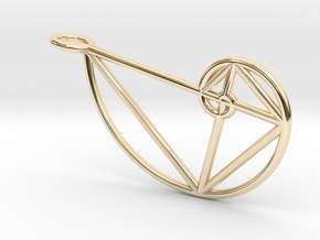 Right Golden Spiral Pendant in 14K Yellow Gold: Small