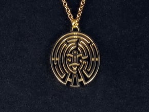 WestWorld Maze Pendant in Polished Brass