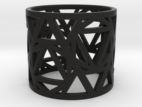 Zero Point Geometry Ring in Black Natural Versatile Plastic: 6 / 51.5