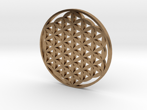 Large Flower Of Life Pendant in Natural Brass