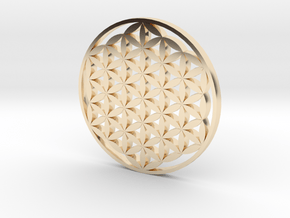 Large Flower Of Life Pendant in 14K Yellow Gold