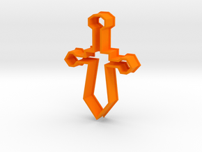 Cookie Cutter Sword in Orange Processed Versatile Plastic