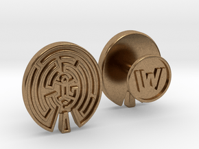 WestWorld Maze Cufflinks in Natural Brass