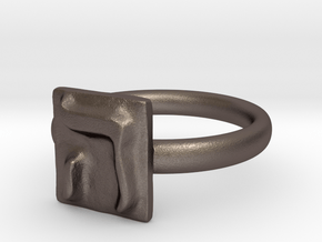 05 He Ring in Polished Bronzed Silver Steel: 7 / 54
