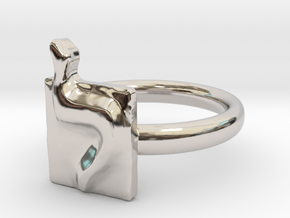 12 Lamed Ring in Rhodium Plated Brass: 7 / 54