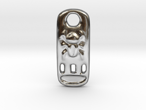 Scarab Cartouche Pendant in Polished Silver