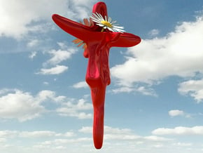 Hanging flower Vase - Keeper in Red Processed Versatile Plastic