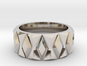 Diamond Ring V2 in Rhodium Plated Brass