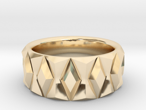 Diamond Ring V2 - Curved in 14k Gold Plated Brass