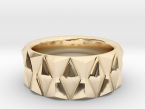 Diamond Ring V3 - Curved in 14k Gold Plated Brass