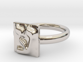 16 Ayn Ring in Rhodium Plated Brass: 7 / 54