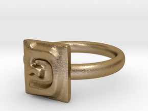 17 Pe Ring in Polished Gold Steel: 7 / 54