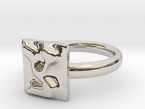 18 Tzadi Ring in Rhodium Plated Brass: 7 / 54