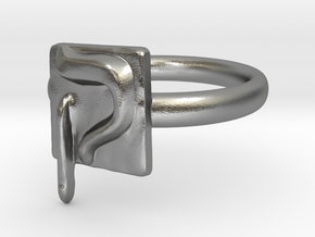 19 Qof Ring in Natural Silver: 7 / 54