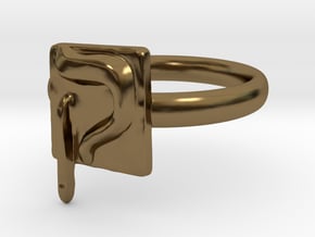 19 Qof Ring in Polished Bronze: 7 / 54