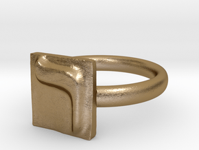 20 Resh Ring in Polished Gold Steel: 7 / 54