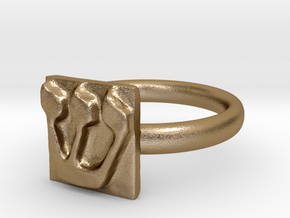 21 Shin Ring in Polished Gold Steel: 7 / 54