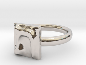 22 Tav Ring in Rhodium Plated Brass: 7 / 54