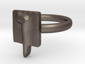 25 Nun-sofit Ring in Polished Bronzed Silver Steel: 7 / 54