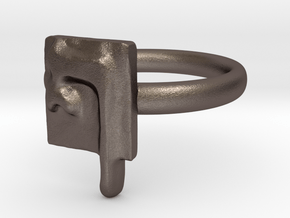 26 Pe-sofit Ring in Polished Bronzed Silver Steel: 7 / 54