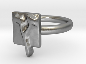 27 Tzadi-sofit Ring in Natural Silver: 7 / 54