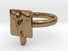 27 Tzadi-sofit Ring in Natural Brass: 7 / 54