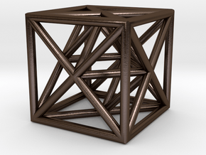Metatron's Cube in Polished Bronze Steel