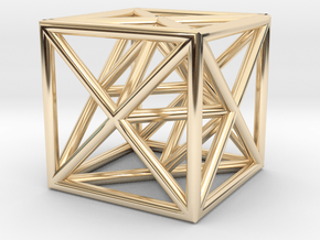 Metatron's Cube in 14k Gold Plated Brass