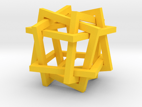 square star ornament in Yellow Processed Versatile Plastic