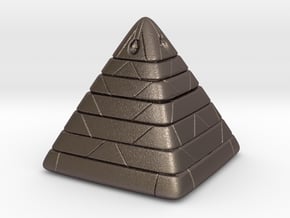 Pyramide Enlighted in Polished Bronzed Silver Steel