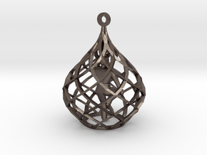 Ornament - Crane Stance With Diamond Block in Polished Bronzed Silver Steel