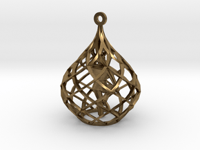 Ornament - Crane Stance With Diamond Block in Natural Bronze