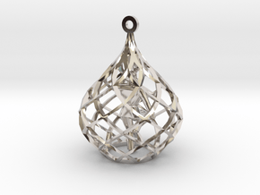 Ornament - Crane Stance With Diamond Block in Platinum