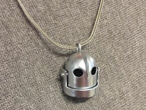 Iron Giant Head Pentant in Rhodium Plated Brass