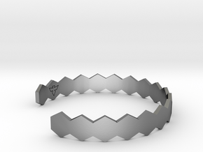 Geometric Hex Bracelet S-XL in Polished Silver: Extra Large