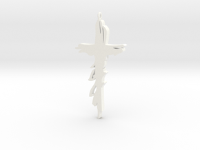 Atonement Cross medium in White Processed Versatile Plastic