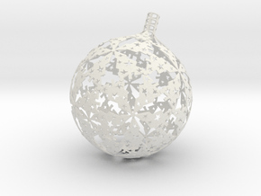 Christmas version of stereographic projection lamp in White Natural Versatile Plastic