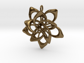 Petal Rings 5 Points - 2 Tiers - 4cm - wLoopet in Polished Bronze