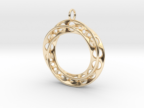 Moebius Band Ø30mm Pendant improved Version in 14K Yellow Gold