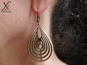 Aerial earring in Polished Bronzed Silver Steel