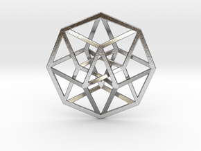 Tesseract Pendant 1" in Natural Silver