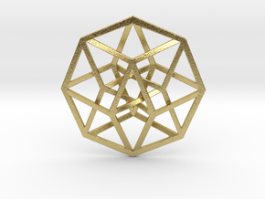 Tesseract Pendant 1" in Natural Brass