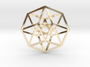 Tesseract Pendant 1" in 14K Yellow Gold